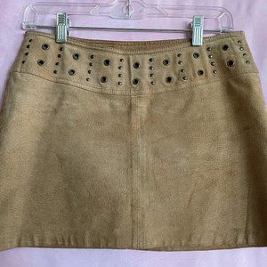 Beige Suede Skirt